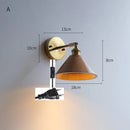 Axyaa Walnut Wood LED Wall Light, Adjustable for Bedroom, Stair, Nordic Copper Wandlamp
