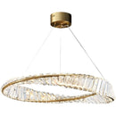Axyaa Crystal Ring Chandelier: Modern Living Room Hanging Light