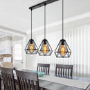 Axyaa Diamond Iron Cage Pendant Lamps for Retro Loft Industrial Kitchen Lighting