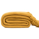 Axyaa Ivory Pink Knit Throw Blanket with Tassels