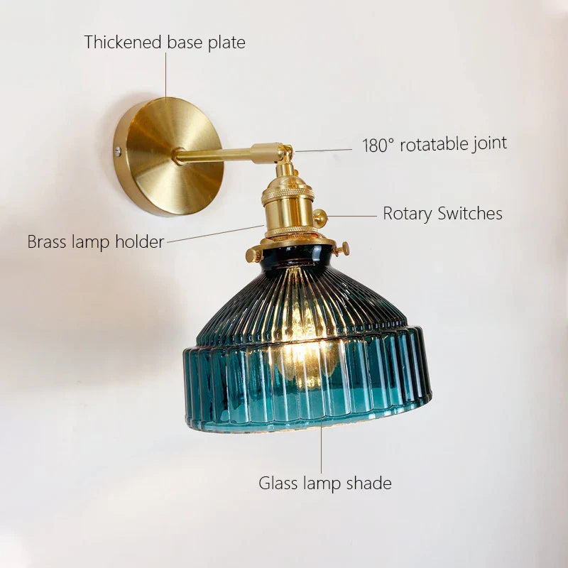 Modern Glass Wall Sconce with Switch by Axyaa