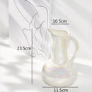 Axyaa Ceramic Shell Vase - White Gloss Abstract Irregular Hydroponic Home Decoration