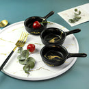 Axya Marbling Snack Sauce Dish, Dipping Plate, Condiment Bowl - Black