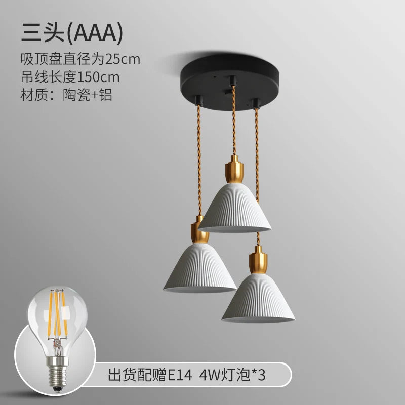 Axyaa Ceramic Pendant Lights Modern Hanglamp for Bedroom Living Room