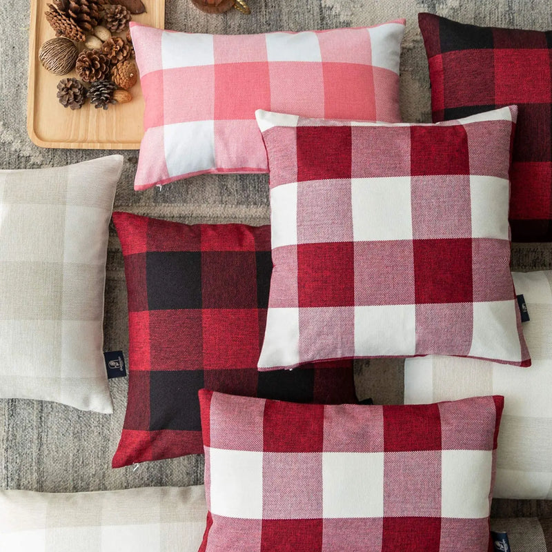 Axyaa Buffalo Plaid Cushion Cover 45*45 for Living Room Sofa - Home Decoration