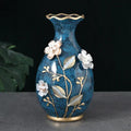 Axyaa Ceramic Vase with 3D Dried Flowers Arrangement - Home Decor Living Room Ornaments