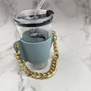 Axyaa PU Leather Water Bottle Holder With Strap - Stylish Beverage Cover