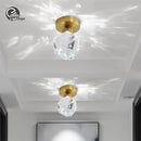 Axyaa Crystal Decoration LED Ceiling Light Gold Living Room Lighting Fixture