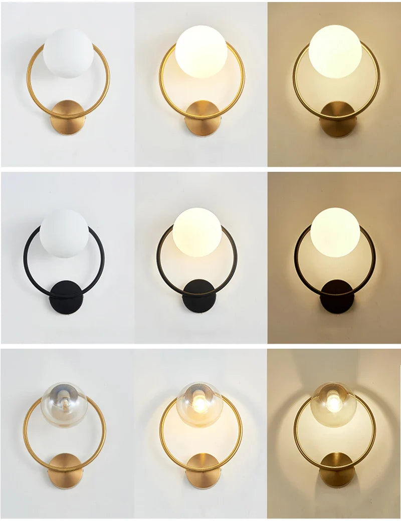 Axyaa Black Brass Wall Lamp: Nordic Post-modern Luxury Indoor LED Light