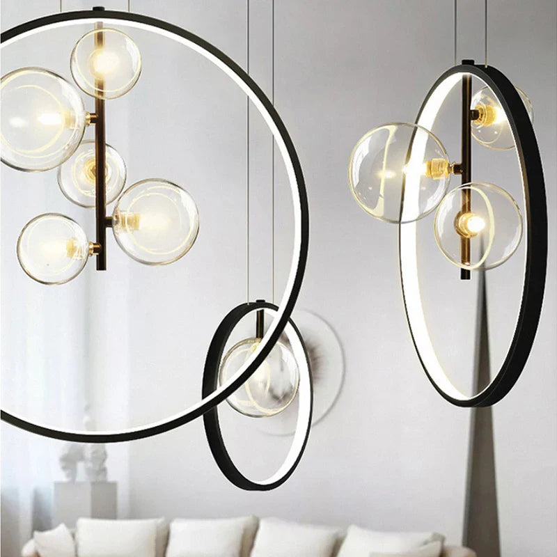 Axyaa Nordic Soap Bubble Glass Chandelier for Restaurant, Bar, Bedroom, Staircase