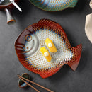Axya Ceramic Dining Set: Fish Shape Plates, Bowls, and Trays for Sushi, Salad, Steak