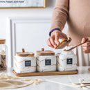 Axya Gold Marble Seasoning Set: Nordic Creative Ceramic Salt Shaker & Food Storage