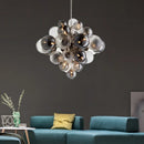 Axyaa Glass Globe LED Chandelier: Nordic Luxury Metal Pendant Lighting