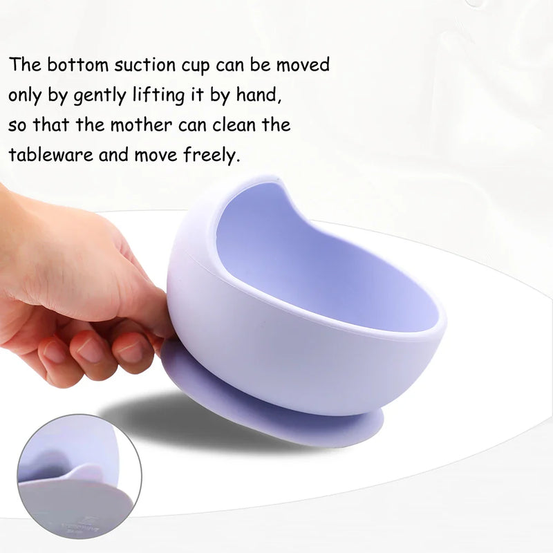 Axya Silicone Baby Feeding Set: Bowl, Spoon, Non-Slip, BPA-Free
