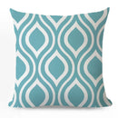 Axyaa Blue Geometric Cotton Linen Pillow Cover for Luxury Home Decor