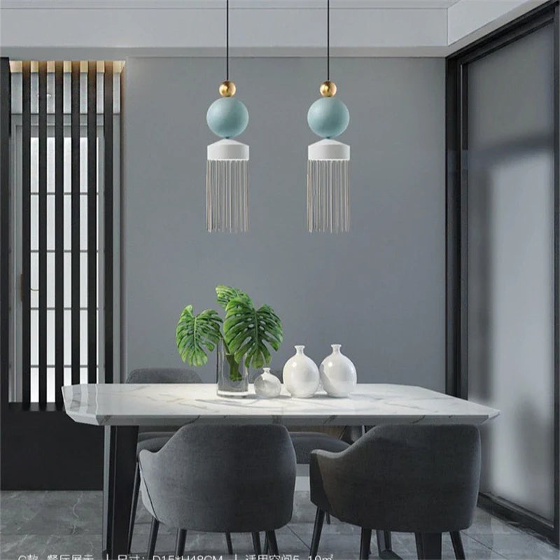 Axyaa Nordic Italian Tassel Pendant Lights - Modern Bedroom Restaurant Hanging Lamp