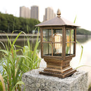 Axyaa Outdoor E27 Pole Light Pillar Lantern with Clear Glass Shade