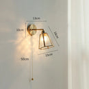 Axyaa Copper LED Glass Wall Sconce Nordic Modern Light