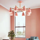 Axyaa Nordic Wood Chandelier: Modern Living Room Bedroom Pendant Light