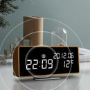 Axya Wooden LED Alarm Clock Multifunction Digital Desktop Clock by Axya