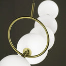 Axyaa Modern Glass Ball Chandelier: Elegant LED Lighting for Living Room, Bedroom, Staircase