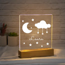 Axyaa Moon & Stars USB Nightlight with Custom Name, 3D Lamp, Christmas Decor, Kids' Gift.