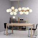 Axyaa Milky Glass Chandelier Lights Gold Black G9 Holder Scandinavian Design Lamp