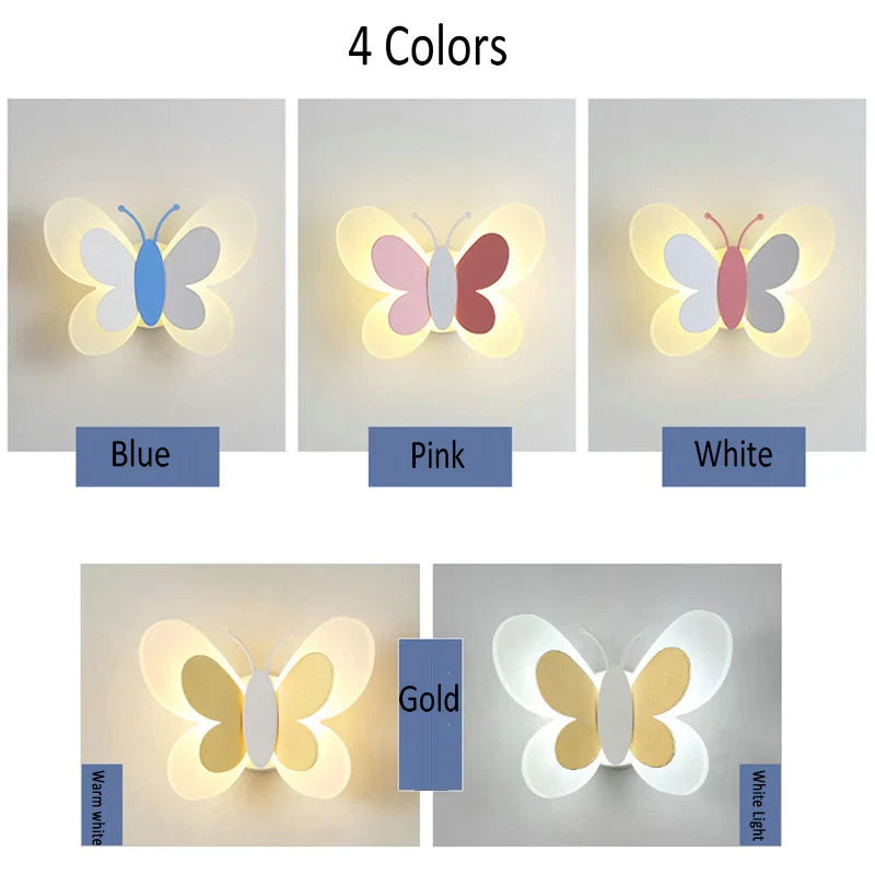 Axyaa Butterfly Wall Lamp - Cute LED Light for Kids Bedroom