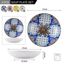 Axya Porcelain Soup Plate Set, Aladin Style, 21cm, Service for 4/8/12