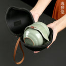 Axya Pale Green Ceramic Tea Set: Teapot, Cup, Travel-ready, Modern Design