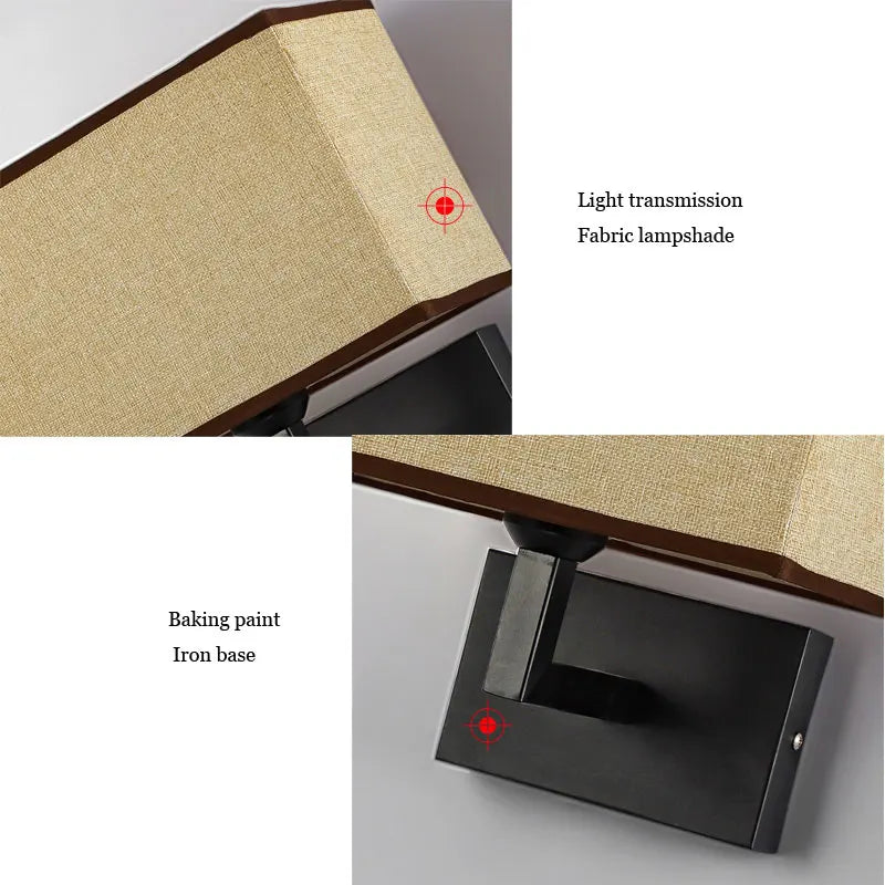 Axyaa Nordic Modern Hotel Fabric Wall Lamp - Creative Chinese Bedroom Bedside Lighting