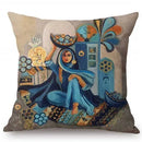 Axyaa Islamic Painting Arab Woman Cushion Cover