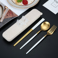 Axyaa Stainless Steel Cutlery Set with Box - Portable Dinnerware Kit