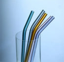 Axya Glass Curved Juice Straws Set