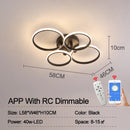Axyaa Modern LED Circle Rings Ceiling Light in Matte Black/White for Living Room