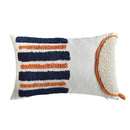 Axyaa Striped Tufted Cushion Cover in Orange Navy for Home Sofa Couch Bed Decor