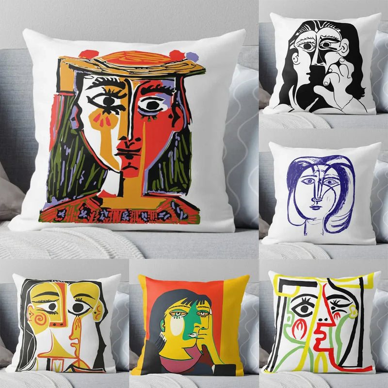 Picasso Abstract Art Decorative Cushion Cover by Axyaa
