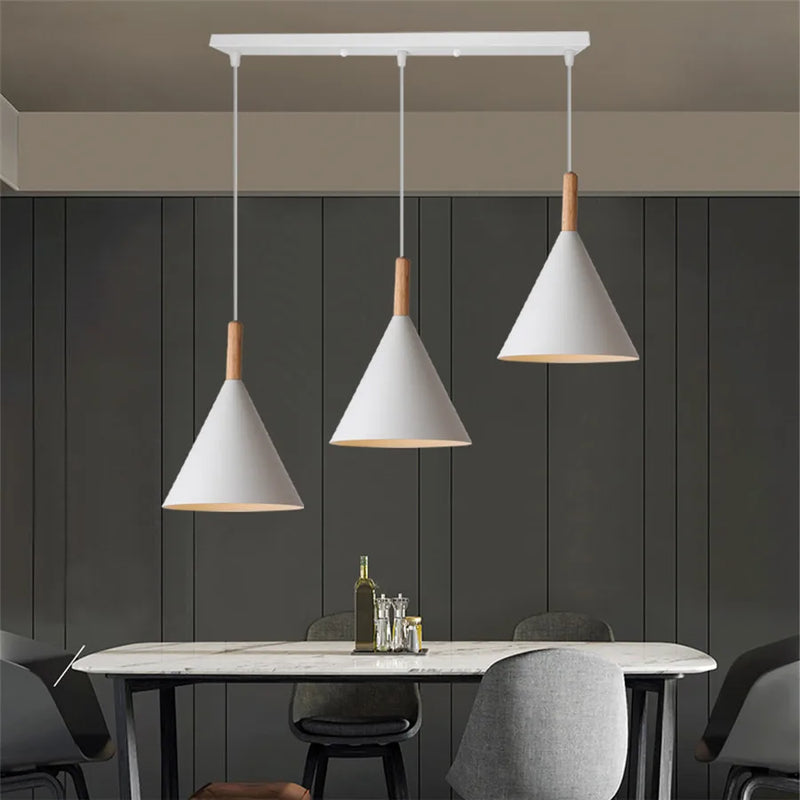 Axyaa Wood Pendant Light: Modern Nordic Dome Hanging Lamp for Home, Cafe, and Kitchen