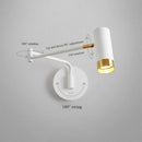 Nordic Swing Arm Bedside Wall Lamp Axyaa Brand White Black E27