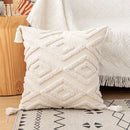 Axyaa Ivory Loop Tufted Cotton Cushion Cover for Home Decor