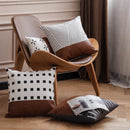 Axyaa Brown Faux Leather Pillow Cover - Home Decor, Couch, Bed - 45x45cm, 35x50cm