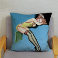 Axyaa European Sexy Women Polyester Cushion Cover 45x45cm - Chic Home Decor