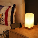 Axyaa Solid Wood Glass Night Light Desk Lamp, Warm E27 Glow for Bedroom, Living Room