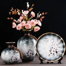 Axyaa European Ceramic Vase Set for Living Room Flower Arrangement