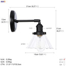 Axyaa Glass Ball Industrial Wall Sconce Black Loft Hallway Stair Bathroom Mirror Light