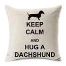 Axyaa Dachshund Dog Print Cotton Linen Pillow Covers 45X45cm