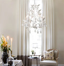 Axyaa Wrought Iron Crystal Chandelier: Industrial Retro Kitchen Island Lighting