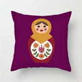 Axyaa Cartoon Doll Pattern Polyester Cushion Cover for Home Decor