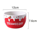 Axyaa Sweet Strawberry Ceramic Bowl for Girls - Fruit Salad Ice Cream Dessert Bowl