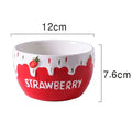 Axyaa Sweet Strawberry Ceramic Bowl for Girls - Ideal for Ice Cream, Dessert, Fruit Salad